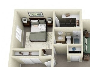 2 Bed, 2 Bath, 900 sq. ft.